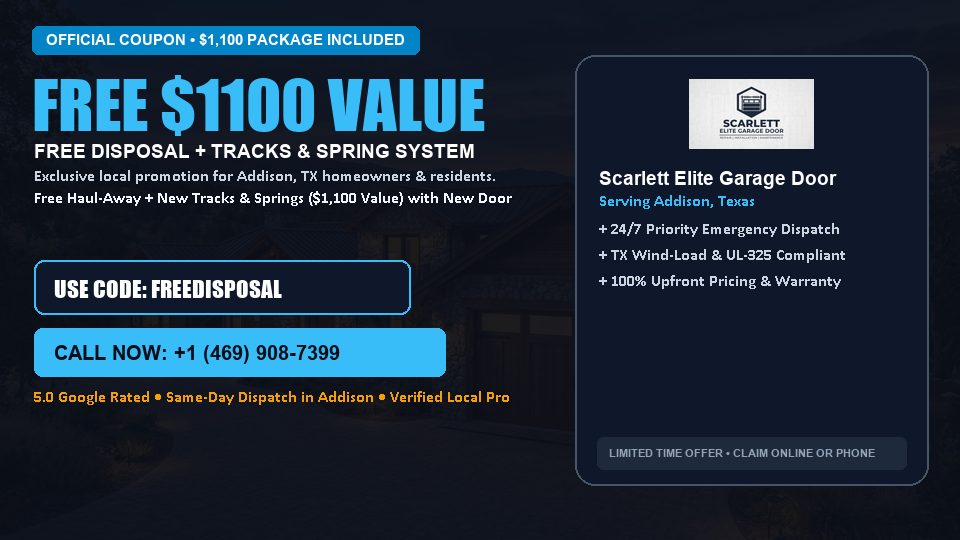 Scarlett Elite Garage Door FREE Haul-Away & Heavy-Duty Tracks with New Door